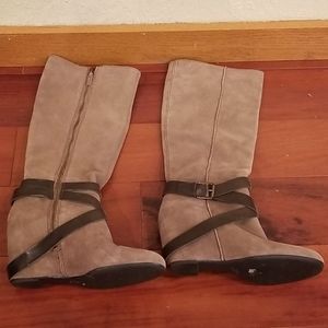 Franco Sarto Suede Wedge tan boots
